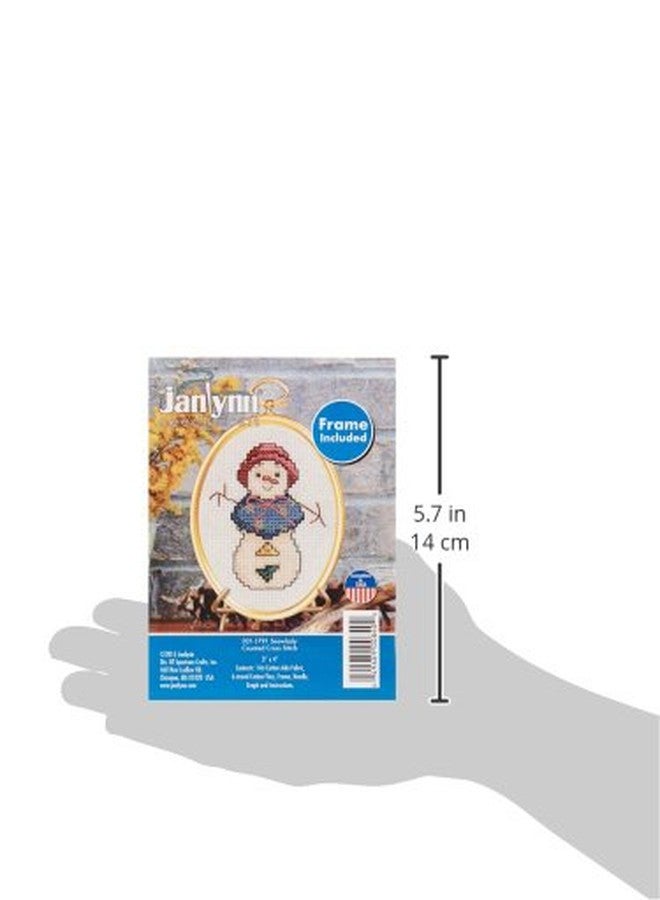 Janlynn 21-1791 14 Count Snowlady Mini Counted Cross Stitch Kit, 3" by 4" - Image 3