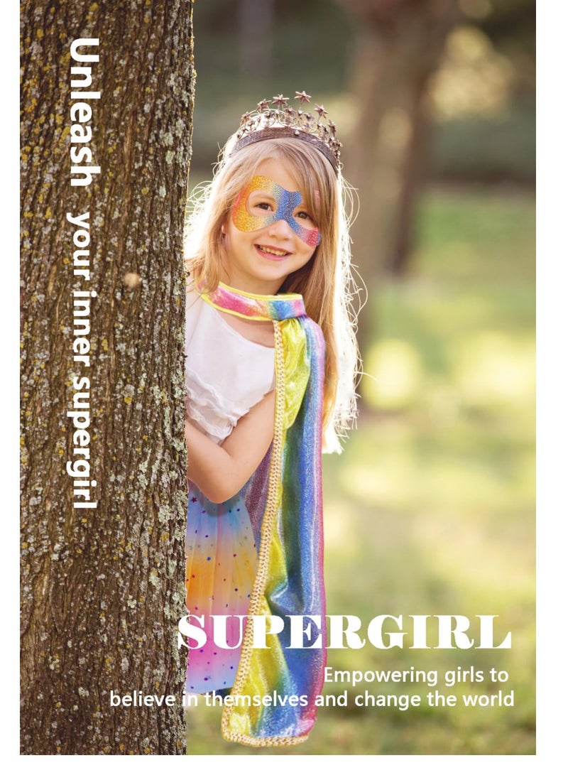 Superhero Capes for Kids Super Hero Costumes Girls Big Sister Gifts Toddler Princess Dress Up Mask TuTu Party - Image 3