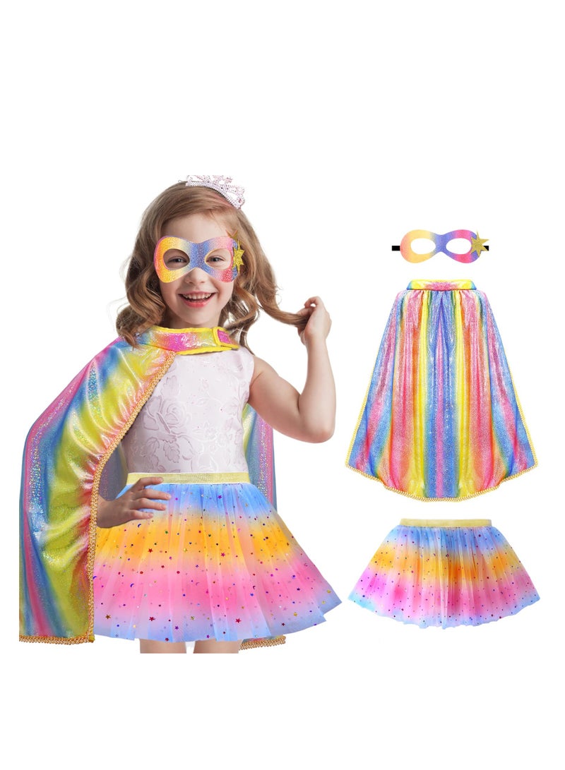 Superhero Capes for Kids Super Hero Costumes Girls Big Sister Gifts Toddler Princess Dress Up Mask TuTu Party - Image 1