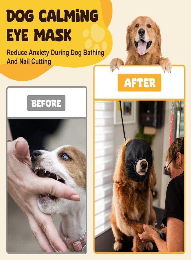 Swirge Calming Cap Eye Mask for Dogs - Anxiety Cover, Nylon Muzzle for Grooming, Pet Head Cover for Nail Cutting (L) - Image 4