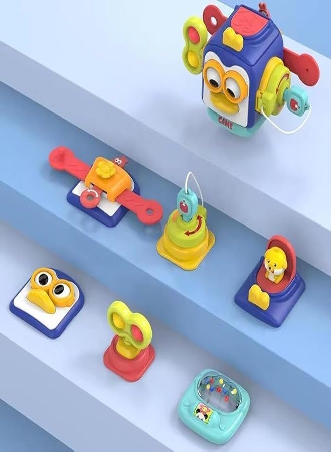 Rainseal 6-in-1 Sensory Montessori Penguin Activity Busy Board Cube for Toddlers-Early Learning & Fine Motor Skills Development,Educational Travel Toy,Perfect for Preschool,Birthday Gifts,Multicolor - Image 2