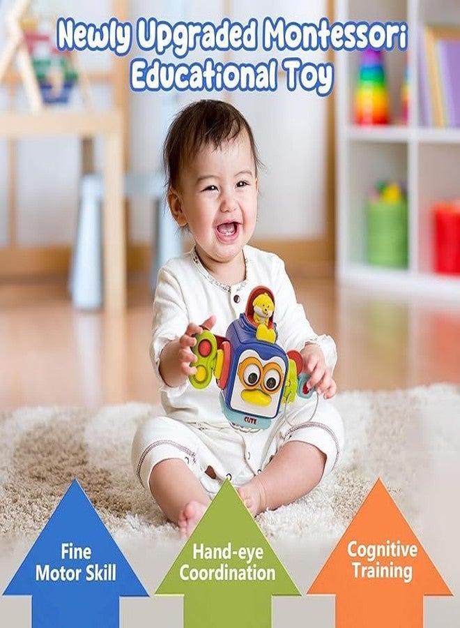 Rainseal 6-in-1 Sensory Montessori Penguin Activity Busy Board Cube for Toddlers-Early Learning & Fine Motor Skills Development,Educational Travel Toy,Perfect for Preschool,Birthday Gifts,Multicolor - Image 5
