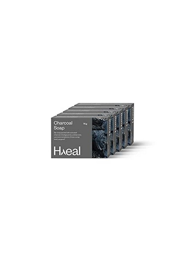 Supercool Charcoal Soap With Activated Carbon For Deep Cleansing (Pack Of 5 Bar Soaps) 5 X 75G