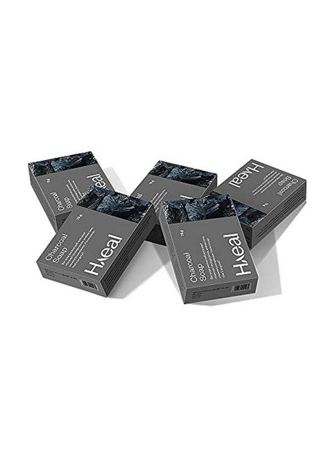 Supercool Charcoal Soap With Activated Carbon For Deep Cleansing (Pack Of 5 Bar Soaps) 5 X 75G
