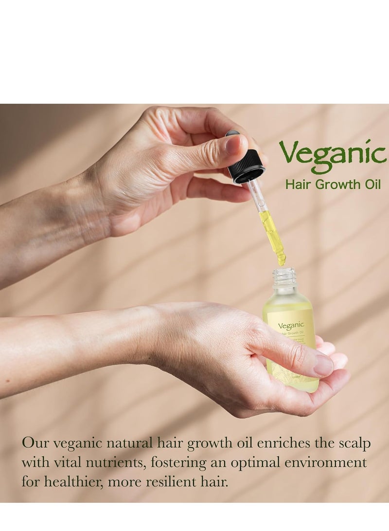 EELHOE Natural Vegan Hair Growth Oil, Vegan Hair Growth Oil with Rosemary Oil, Castor Oil, Argan Oil, Raw Sweet Potato Oil, Vegan Oil (30ml*2) - Image 2