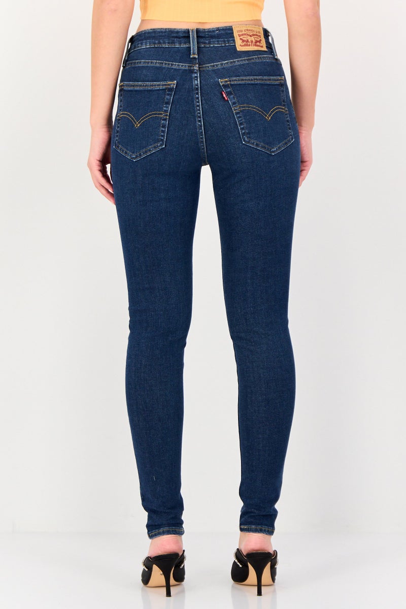 Levi's Women Skinny Fit Washed Stretchable 721 Jeans, Dark Blue - Image 3