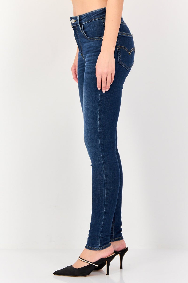 Levi's Women Skinny Fit Washed Stretchable 721 Jeans, Dark Blue - Image 2