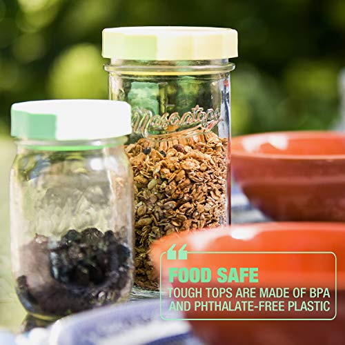 Masontops Tough Tops - Ball Wide Mouth Mason Jar Lids Plastic Leakproof - Multi Colored Plastic Mason Jar Lids - Reusable Canning Lids fit Ball Jars - Image 5