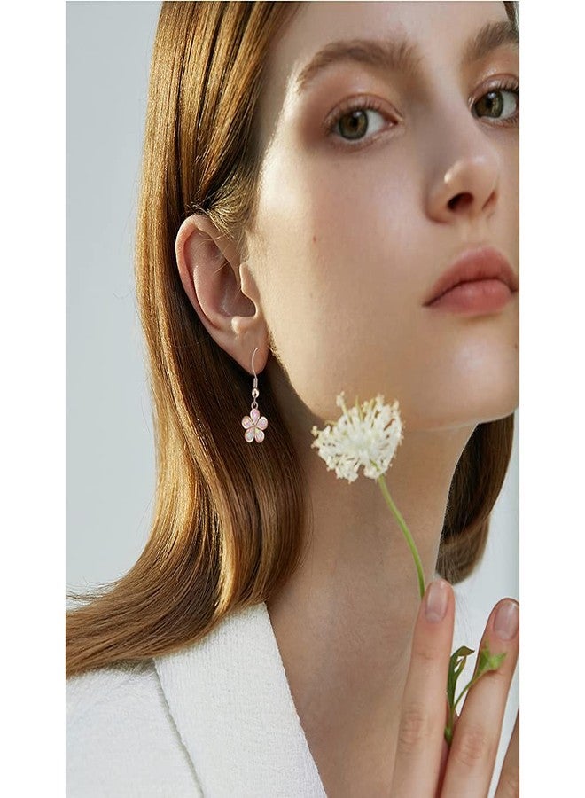 CiNily Rose Gold Plated Flower Dangle Drop Earrings Opal Earrings for Women Opal Jewelry Gift - Image 2