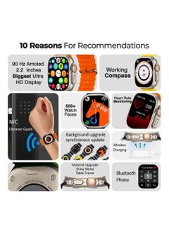 Winmax Ultra Watch with 7 Bands, Touch Screen, Bluetooth Call, Receiving Notifications, Fitness Tracker, Heart Rate Sensor, iOS and Android  - Image 5