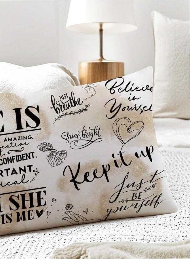 PIUD Inspirational 20x54 Body Pillow Cover, Girls Room Decor, Motivational Affirmation Gifts for Women, She is I Am She Positive Decorative Long Body Pillow Cases for Bed Couch - Image 5