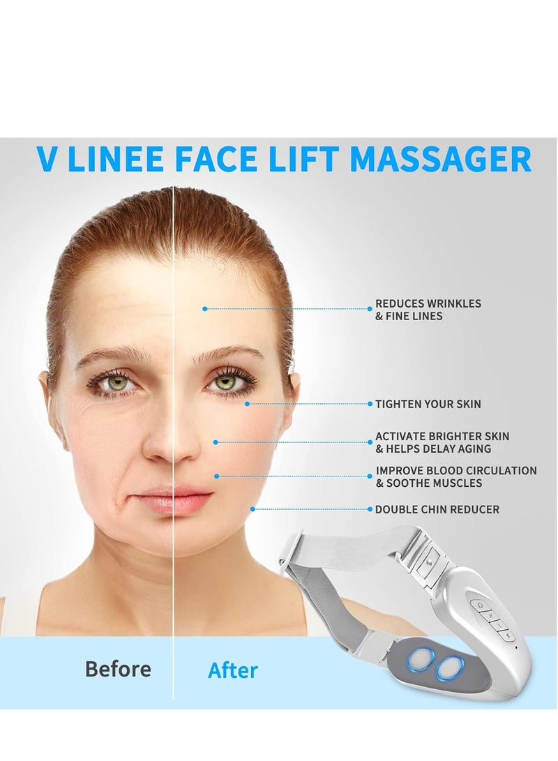 إسكدنيا آلة تقليل الذقن المزدوجة بواسطة الكهرباء، حزام تجميل لنحت الوجه بتقنية V، حزام كهربائي محمول لرفع الوجه، مساج الوجه الكهربائي الذكي للرفع والتشديد، الكاشف الكهربائي للتخلص من الذقن المزدوجة. - Image 4