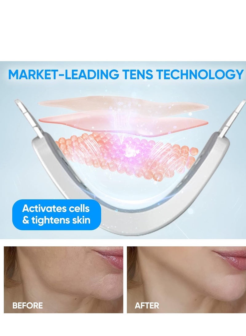 إسكدنيا آلة تقليل الذقن المزدوجة بواسطة الكهرباء، حزام تجميل لنحت الوجه بتقنية V، حزام كهربائي محمول لرفع الوجه، مساج الوجه الكهربائي الذكي للرفع والتشديد، الكاشف الكهربائي للتخلص من الذقن المزدوجة. - Image 3