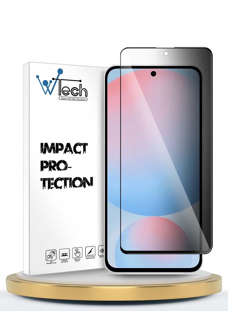 دبليو تيك سامسونج جالاكسي A56 5G 2024 Premium E2E Series خصوصية الغراء الكامل غطاء كامل واقي شاشة من الزجاج المقسى - شفاف / أسود - Image 1