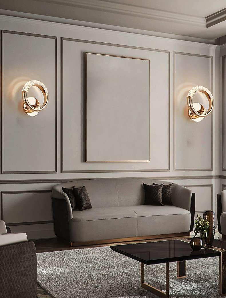 BLISSBELLS 10W Led Glass Crystal Golden Metal Wall Light Warm White - Image 3