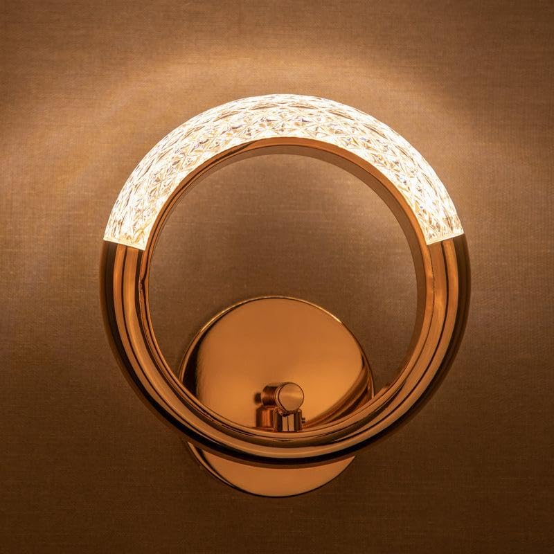 BLISSBELLS 10W Led Glass Crystal Golden Metal Wall Light Warm White - Image 5