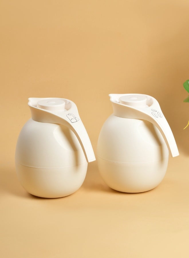 Raz مجموعة من قارورتين مفرغة من الهواء للقهوة والشاي والماء سعة 1000 مل، لون بيج - Image 3