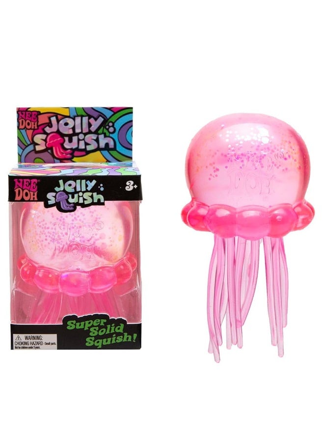 NeeDoh Jelly Squish Glitter Jellyfish Stress Relief Squishy Toy, Soft TPR Squeeze Fidget Toy for Anxiety Relief, Portable Sensory Toy for Kids & Adults - Image 1