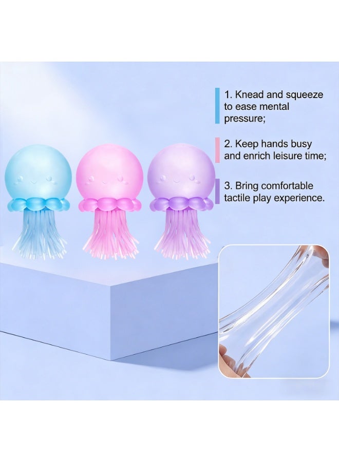 NeeDoh Jelly Squish Glitter Jellyfish Stress Relief Squishy Toy, Soft TPR Squeeze Fidget Toy for Anxiety Relief, Portable Sensory Toy for Kids & Adults - Image 3