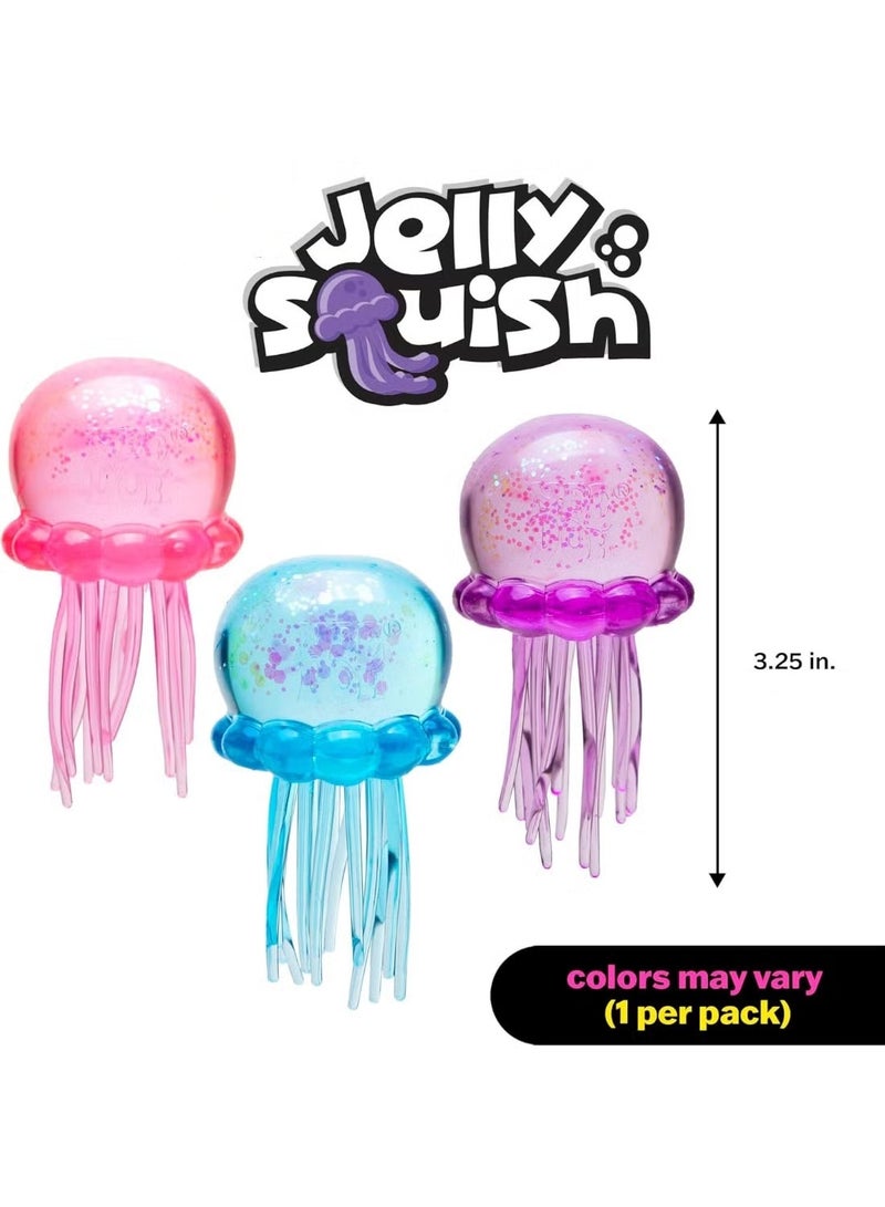 NeeDoh Jelly Squish Glitter Jellyfish Stress Relief Squishy Toy, Soft TPR Squeeze Fidget Toy for Anxiety Relief, Portable Sensory Toy for Kids & Adults - Image 2