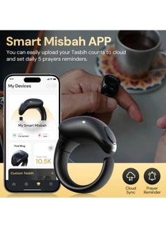 Tasbih Zikr Smart Ring, Adjustable Ring Finger Counter with 5 Sizes (16/18/20/22/24mm), APP Support Digital Counter Prayer Reminder Rings, Waterproof 4 Digit Finger Counter Zikr Ring for Muslims (Black) - pzsku/Z22C8F07D00979619C83BZ/45/_/1728541564/3691d6f3-93ec-44ac-b08c-09751da72da6