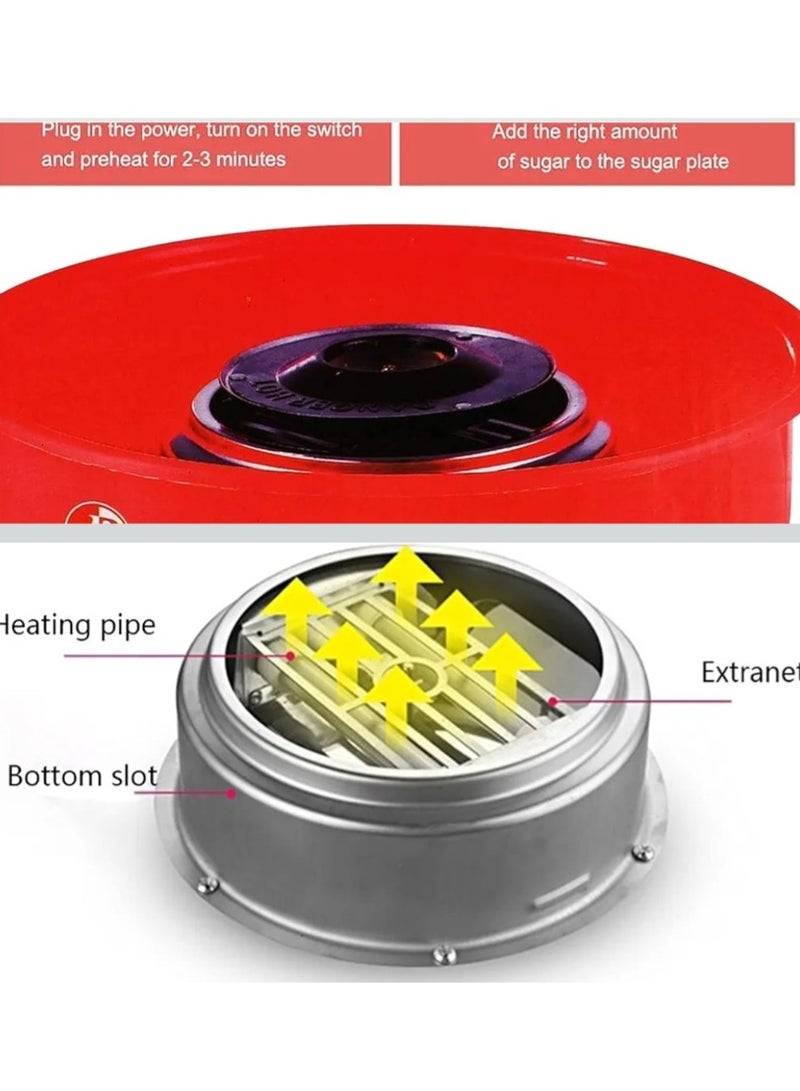 LC Cotton Candy Machine, Candy Floss Machine with Detachable Splash Guard, Electric Smooth Cotton Candy Maker Easy To Use For Kids - Image 4