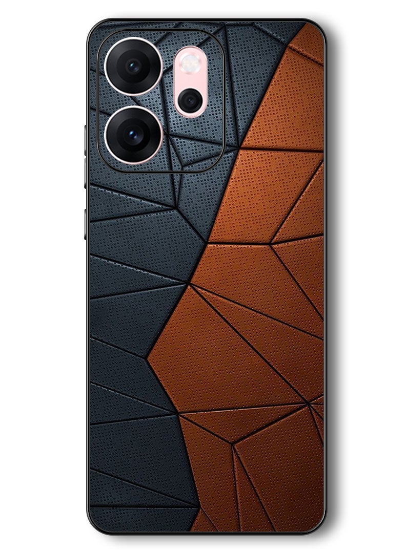 Theodor حافظة متوافقة مع أوبو رينو 14 F 6.57 بوصة حماية مضادة للصدمات غطاء بامبر نمط أسود بني - Image 1