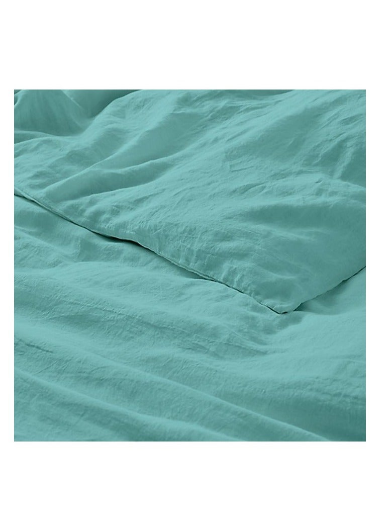 بيفت غطاء لحاف توليب كوين 225x245 + 30 سم 180Tc برسال أخضر بحري  - Image 4