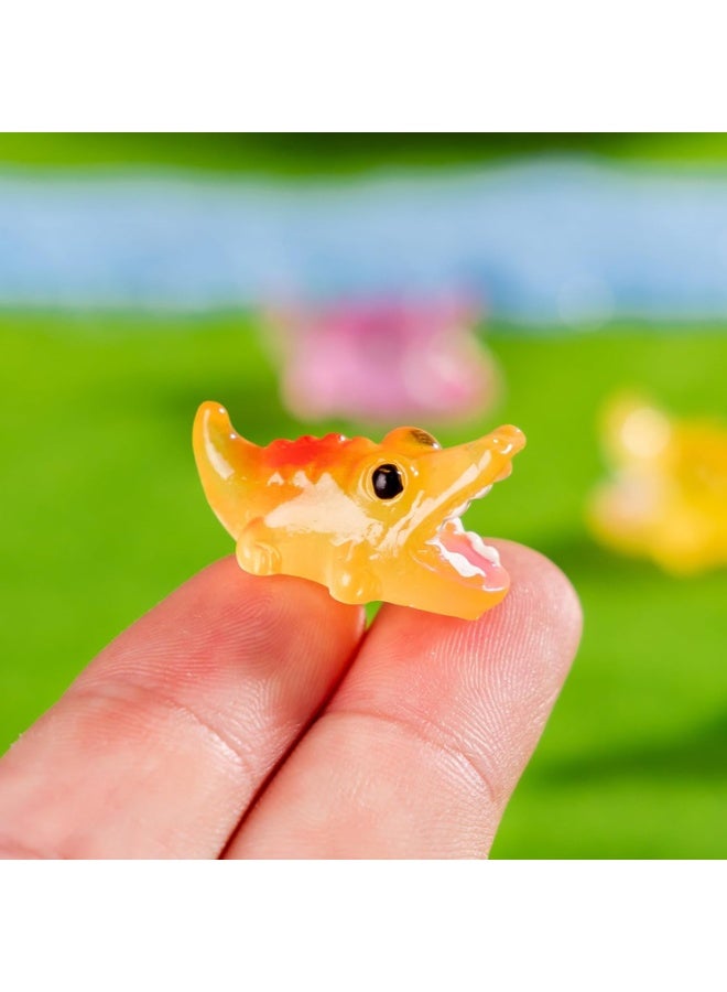 SYOSI Glow in The Dark Crocodile Figurines, Mini Resin Animals for Fairy Gardens, Dollhouse Scenes & Aquarium Decor, Luminous Micro Landscape Toys for Birthday Party Decorations (24-Piece) - Image 4