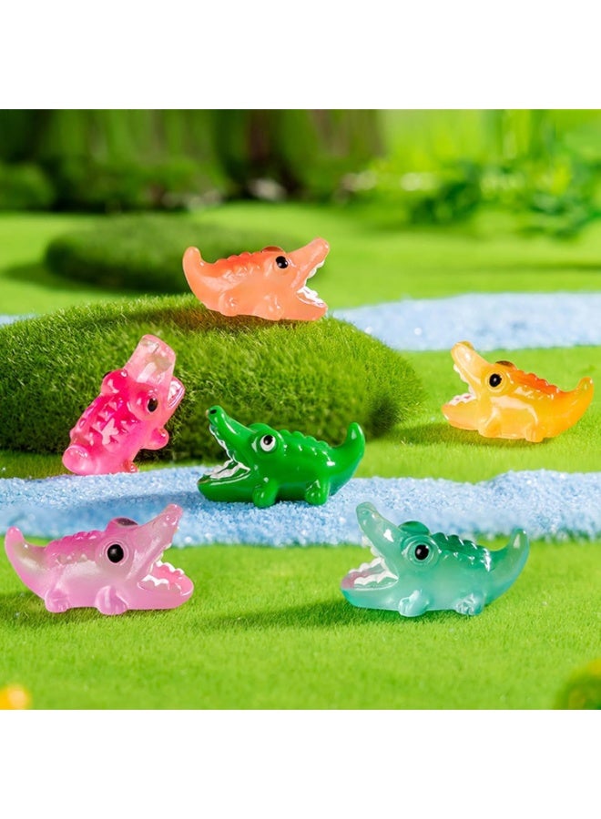 SYOSI Glow in The Dark Crocodile Figurines, Mini Resin Animals for Fairy Gardens, Dollhouse Scenes & Aquarium Decor, Luminous Micro Landscape Toys for Birthday Party Decorations (24-Piece) - Image 3
