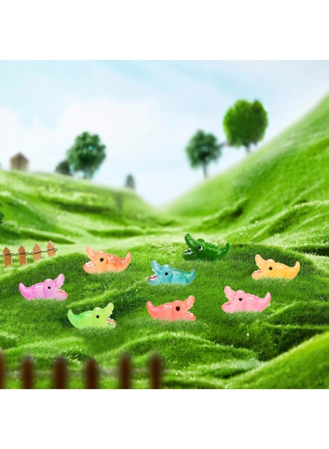 SYOSI Glow in The Dark Crocodile Figurines, Mini Resin Animals for Fairy Gardens, Dollhouse Scenes & Aquarium Decor, Luminous Micro Landscape Toys for Birthday Party Decorations (24-Piece) - Image 5