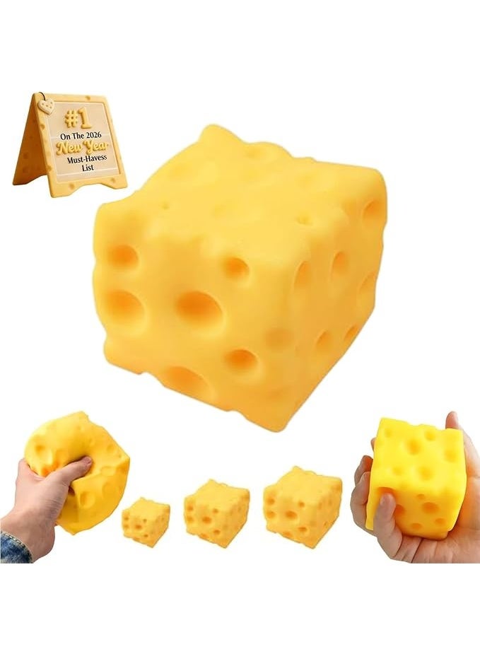 Cheese Squishy (7cm),Cheese Block Squeeze Toy,Squishies Stress Relief Fidget Toy for 3+ Year Boys Girls,Classroom, Party Favors,Goodie Bags Fillers, Birthday Day Gifts and Prize - Image 1