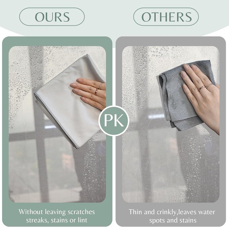 VIVOTE Microfibre Cleaning and Polishing Cloths - Light Grey, 51 x 70 cm - Image 4
