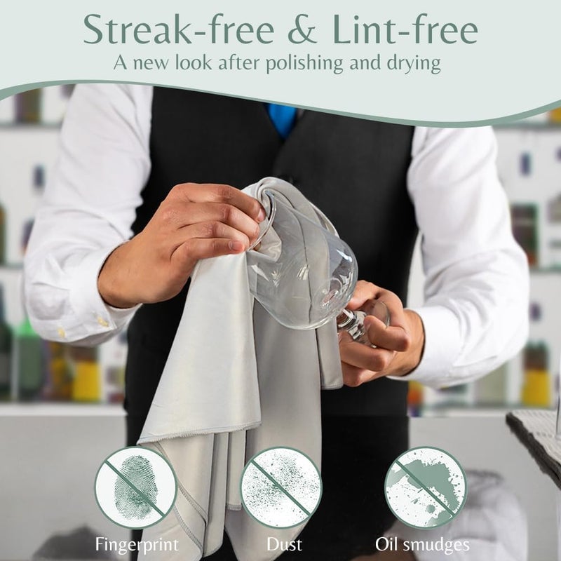 VIVOTE Microfibre Cleaning and Polishing Cloths - Light Grey, 51 x 70 cm - Image 5