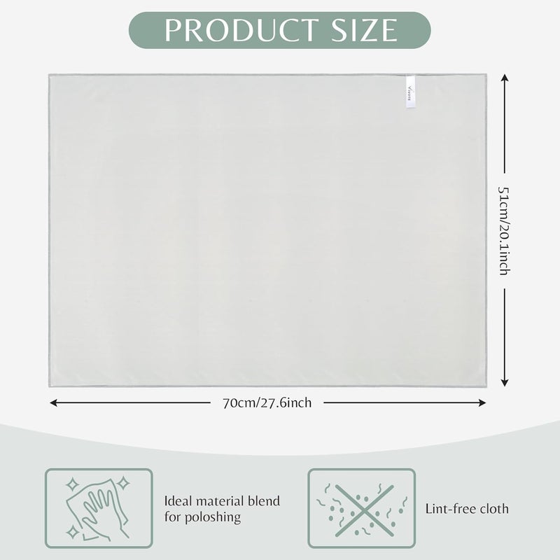 VIVOTE Microfibre Cleaning and Polishing Cloths - Light Grey, 51 x 70 cm - Image 2
