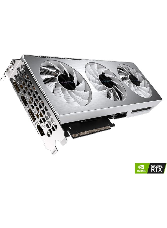 GIGABYTE GeForce RTX 3060 Ti Vision OC 8G Graphics Card, WINDFORCE 3X Cooling System, LHR, 8GB 256-bit GDDR6, GV-N306TVISION OC-8GD REV2.0 Video Card - Image 2