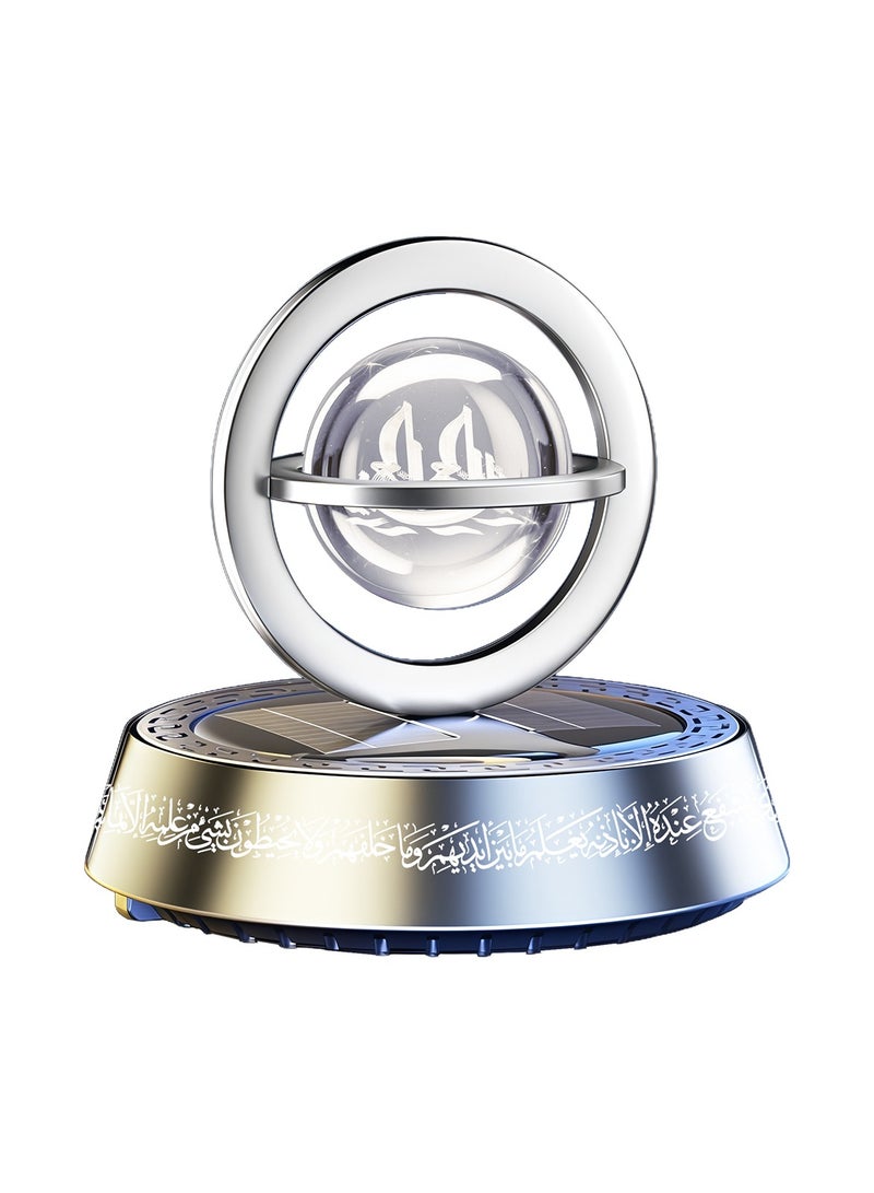 Car Air Freshener - Solar Powered Automatic Fragrance Diffuser with Fashion Design, Easy Clip-on Installation for Car/Office/Home, Ideal Gift for Car Owners (silver, Ocean) - Image 1