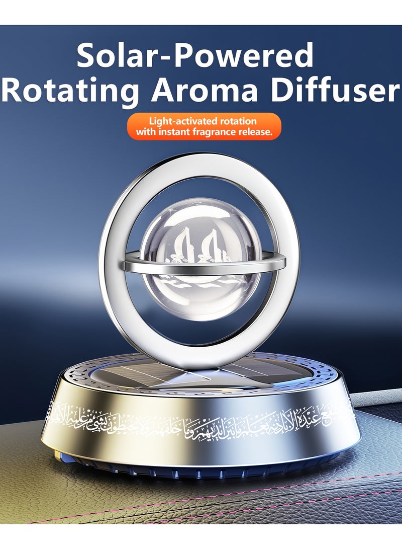 Car Air Freshener - Solar Powered Automatic Fragrance Diffuser with Fashion Design, Easy Clip-on Installation for Car/Office/Home, Ideal Gift for Car Owners (silver, Ocean) - Image 3