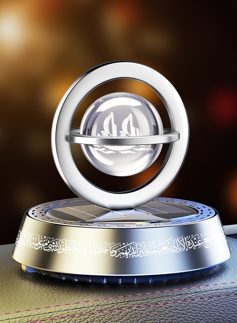 Car Air Freshener - Solar Powered Automatic Fragrance Diffuser with Fashion Design, Easy Clip-on Installation for Car/Office/Home, Ideal Gift for Car Owners (silver, Ocean) - Image 5