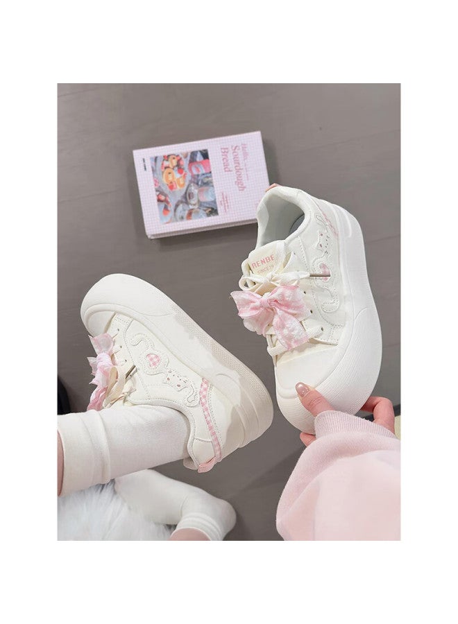 Humanity Renben Soft Sole Lightweight White Sneakers For Women Trending Original Versatile Chunky Head Bread Shoes Thick Sole Sports Sneakers For Women - Image 5