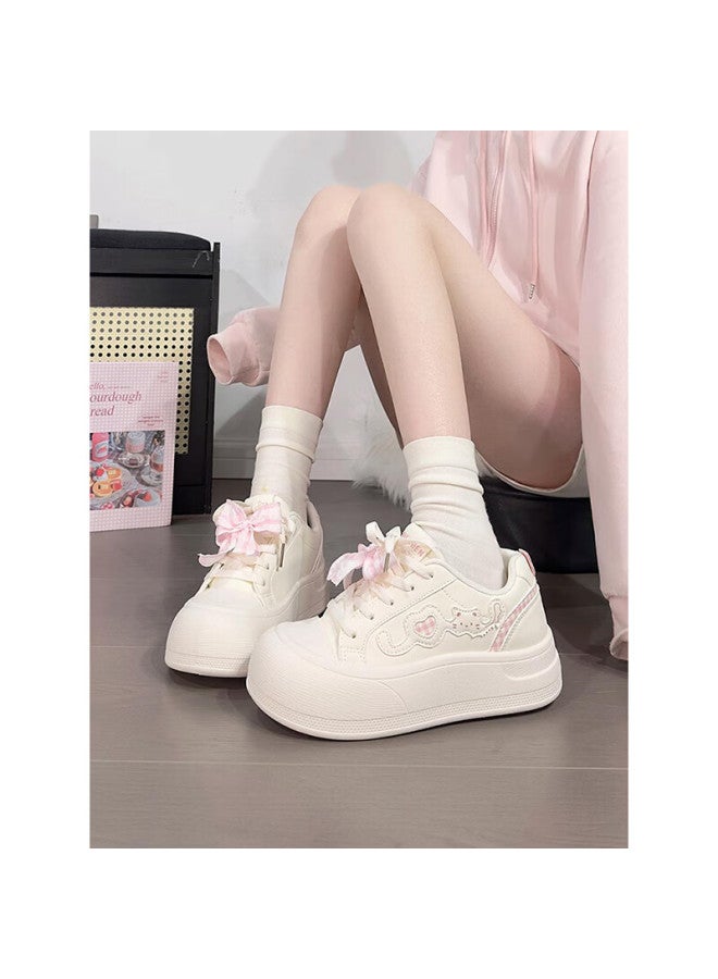 Humanity Renben Soft Sole Lightweight White Sneakers For Women Trending Original Versatile Chunky Head Bread Shoes Thick Sole Sports Sneakers For Women - Image 1