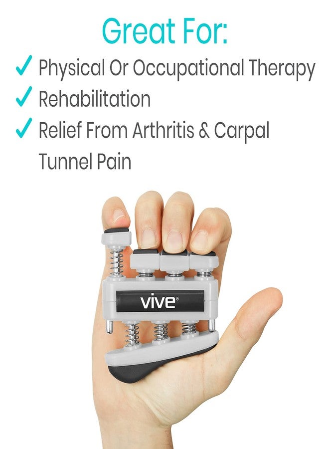 VIVE Finger Strengthener by Vive (3 Pack) Hand Grip Equipment for Guitar, Musicians, Rock Climbing & Therapy - Gripper with Exercise Guide for Strengthening Muscles - Image 3