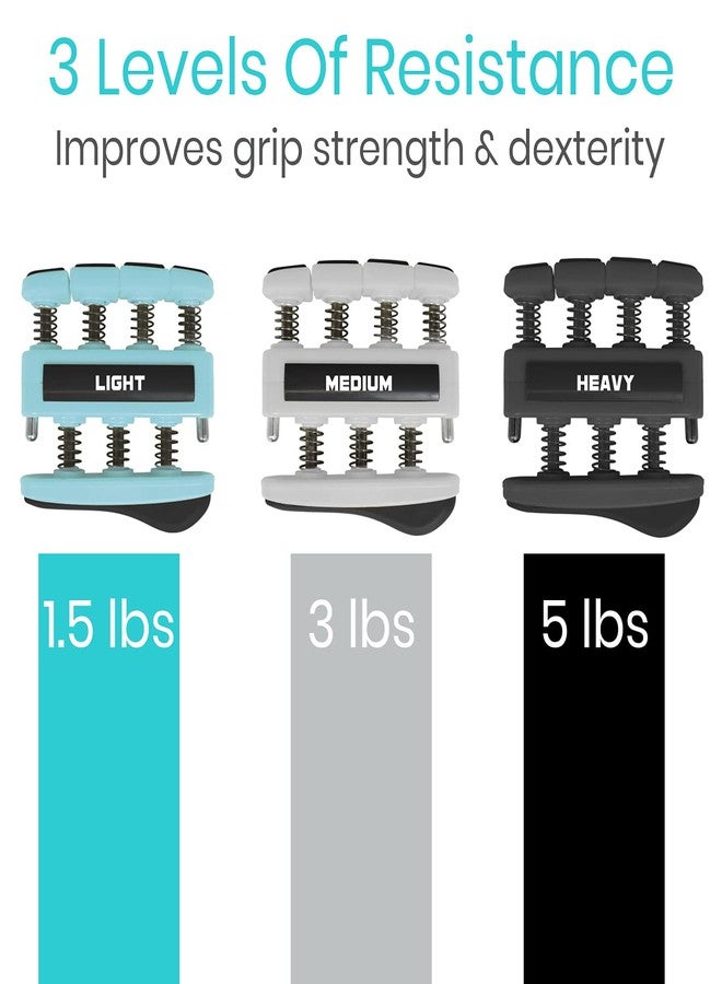 VIVE Finger Strengthener by Vive (3 Pack) Hand Grip Equipment for Guitar, Musicians, Rock Climbing & Therapy - Gripper with Exercise Guide for Strengthening Muscles - Image 5