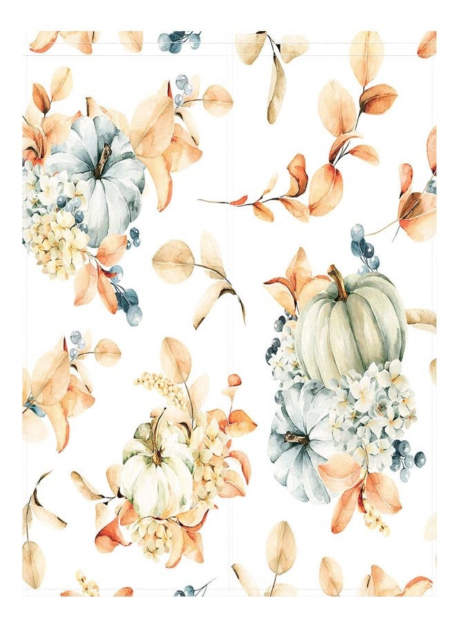 Funnytree Autumn Pumpkins Window Curtain Fall Thanksgiving Harvest Print Curtains Home Farmhouse Decor Rod Pocket Darkening Drapes for Bedroom Living Room 82 in x 84 in - Image 2