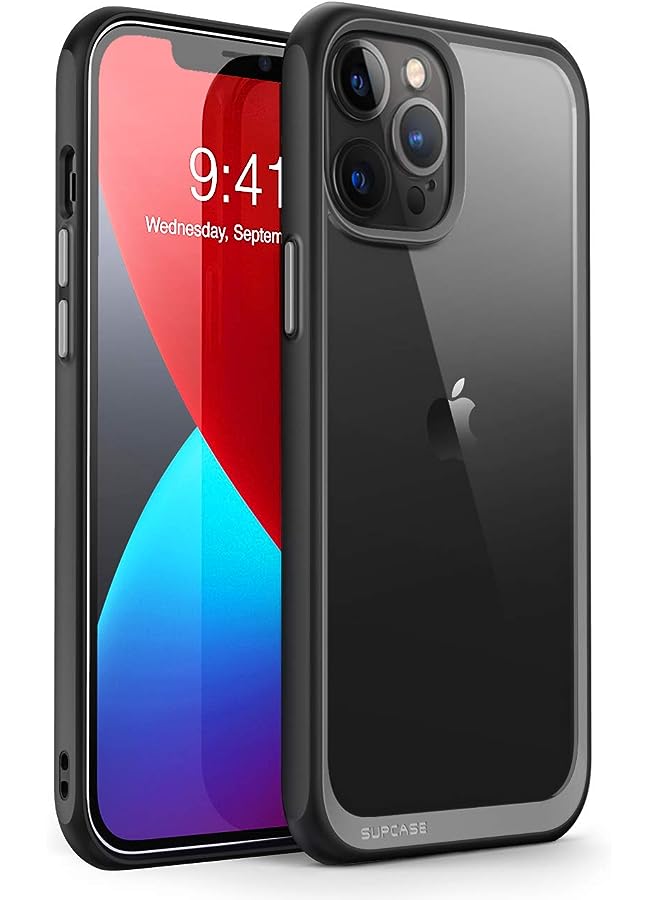 سوبكيس حافظة سلسلة Unicorn Beetle Style مصممة لهاتف iPhone 12 Pro Max (إصدار 2020) مقاس 6.7 بوصة، حافظة شفافة واقية هجينة ممتازة (أسود) - Image 1