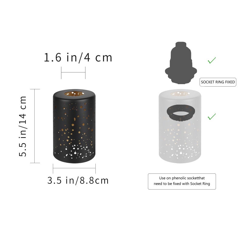 ALUCSET Fixture Replacement Globe Lampshade, Pendant Light Shade Starry Night Straight Cylinder Lampshade with 1-5/8 Inch Fitter Opening, Bottom Diameter 3.5" Height 5.5" Shades for Pendant Lights Wall Lamps - Image 2