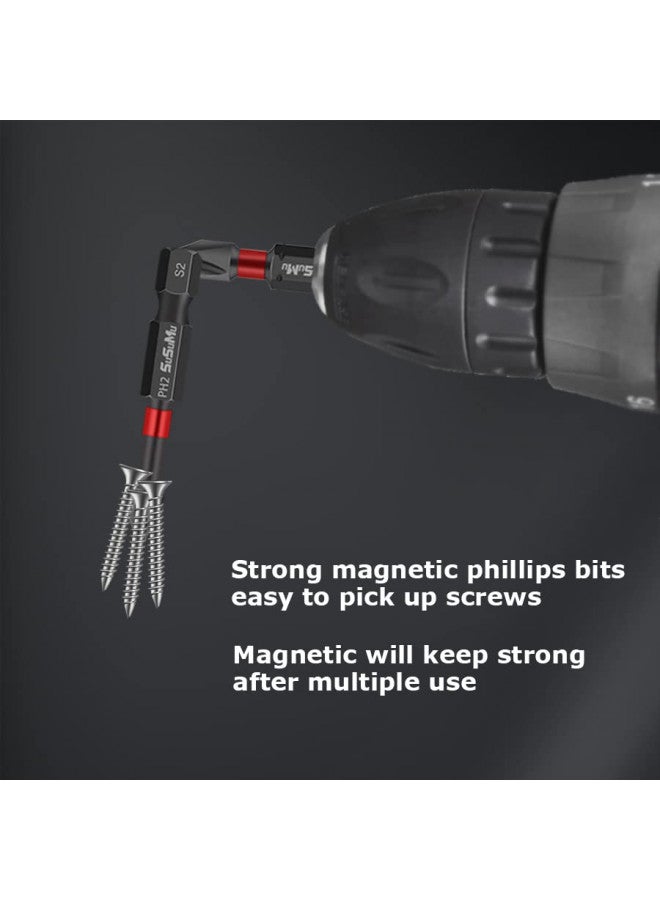 SUSUMU Impact Phillips Bits #2 Long Magnetic Phillips Screwdriver Bit Set 1 2 3 4 6 inch 1/4 Inch Hex Shank Cross Anti-Slip Screw Driver Bit Set for Impact Driver Power Tool (20PCS)  - Image 1