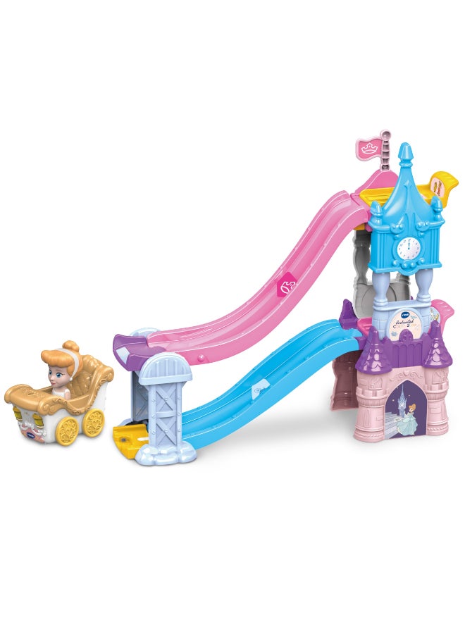 vtech Toot-Toot Drivers Enchanted Castle Slide, Disney Princess Playset Multicolour | with Included Cinderella Vehicle, Lights, Phrases, Songs, Interactive | Ideal for ages 1-5 + up - Image 1