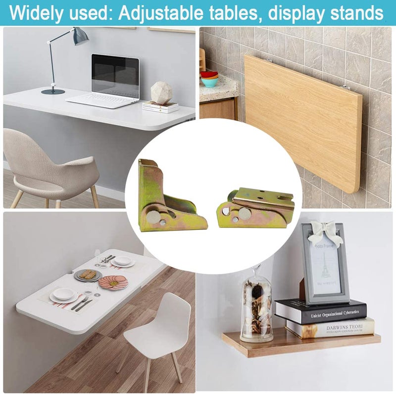 KAFENDA KAFENDA 4PCS Folding Leg Table Extension Bracket DIY Foldable Worktable Leg Support Locking Hinge Industrial Unfinished Steel  - Image 2
