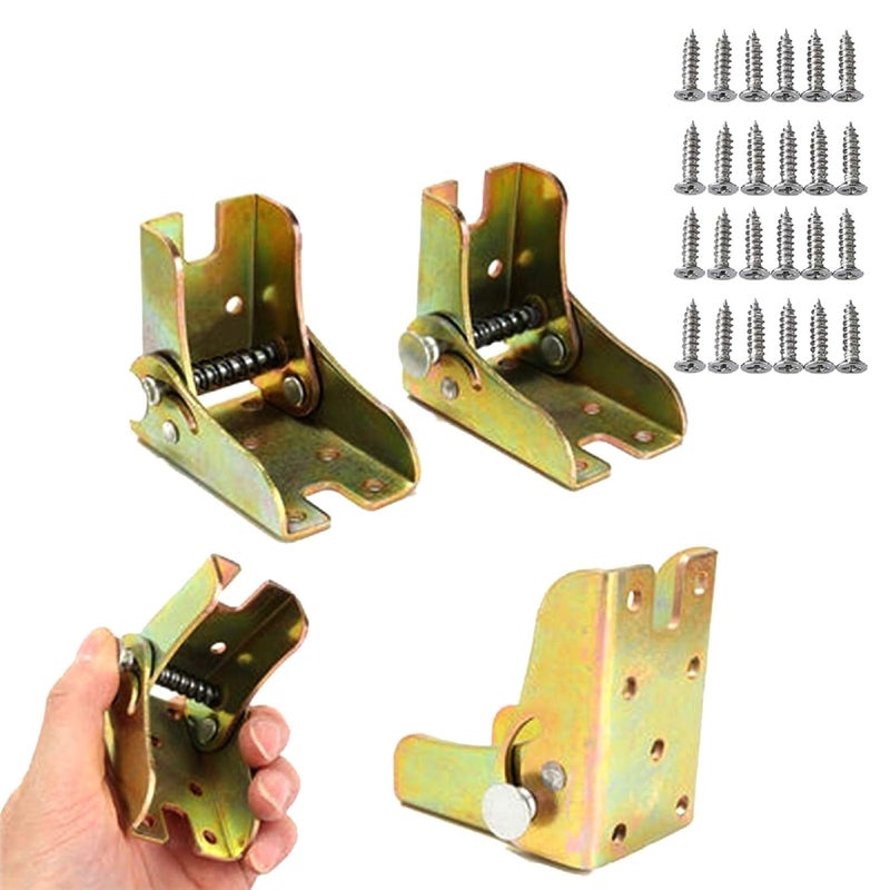 KAFENDA KAFENDA 4PCS Folding Leg Table Extension Bracket DIY Foldable Worktable Leg Support Locking Hinge Industrial Unfinished Steel  - Image 1